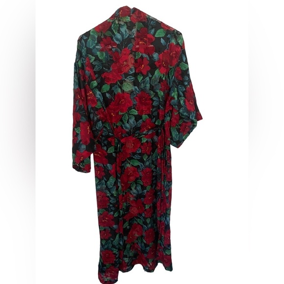 Victoria’s Secret Gold Label Vintage Floral Rose Robe Size Small Textured Maxi - Picture 2 of 6